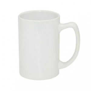 White mug 450 ml  with peaked handle