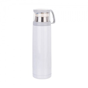 White thermos with lid-mug 500ml