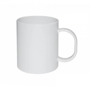White plastic mug 330 ml 