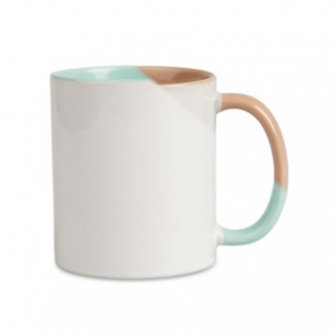 White mug with color inside and handle 330 ml NEW COLORS
