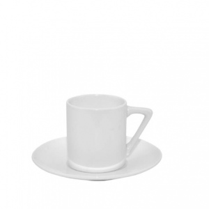 Small white coffee cup with saucer 75ml