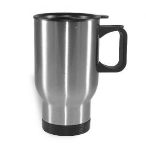 Silver color thermal mug with handle 450ml 