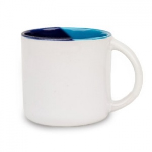 White mug wide with color inside  400 ml