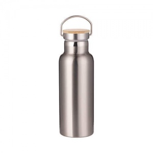 Silver thermos with bamboo lid 750ml