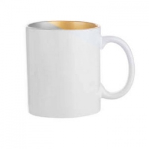 White mug with gold or silver inside 330 ml