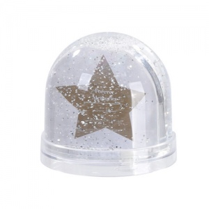 Photo snow ball with white, snow or gold glitter or red hearts inside