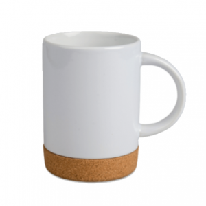White mug with corc bottom 450ml